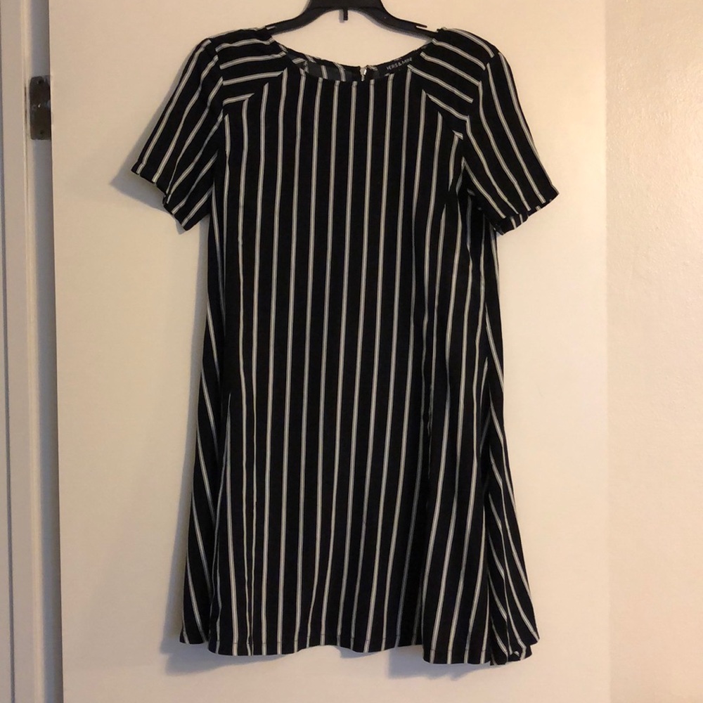 Black and white striped dress